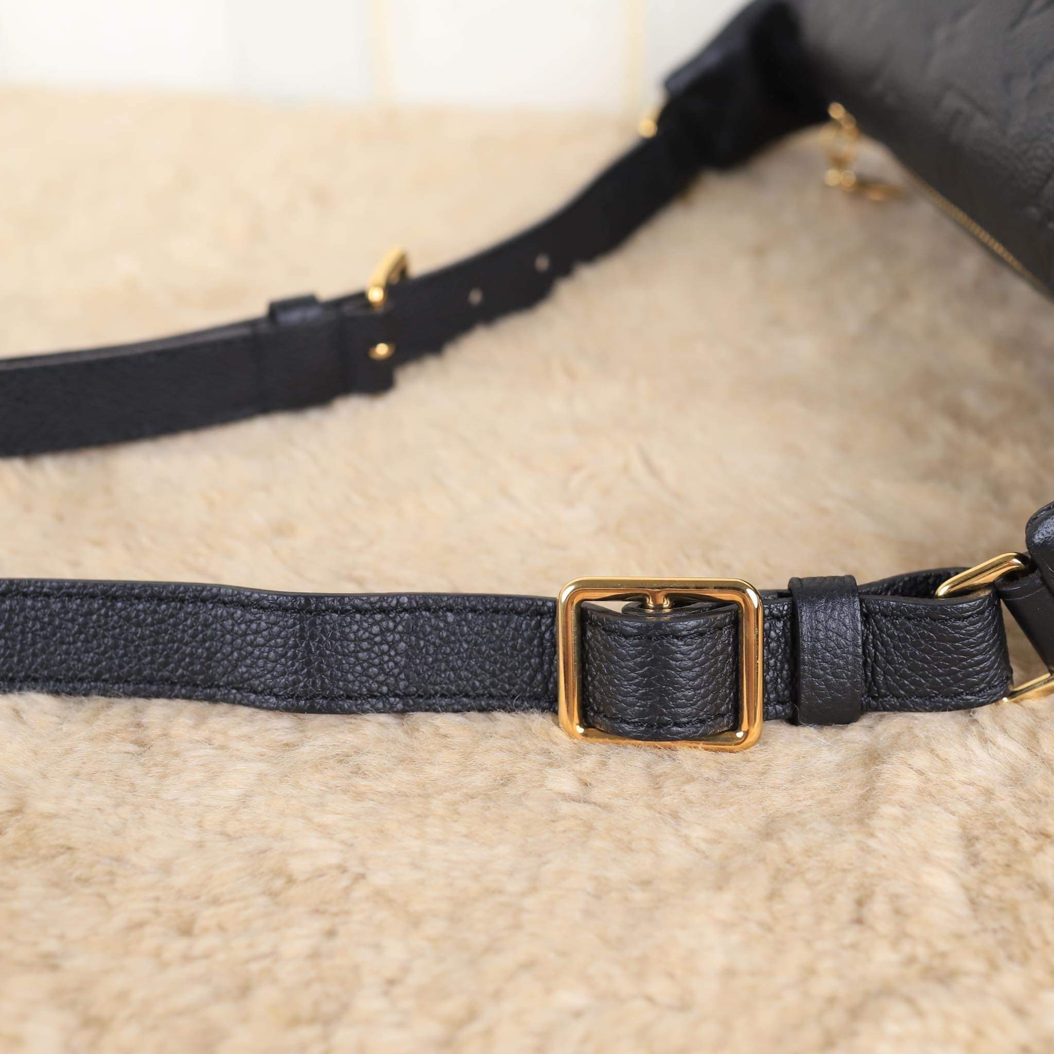 Red - Luxury Designer Monogram Empreinte Leather Dog Collar