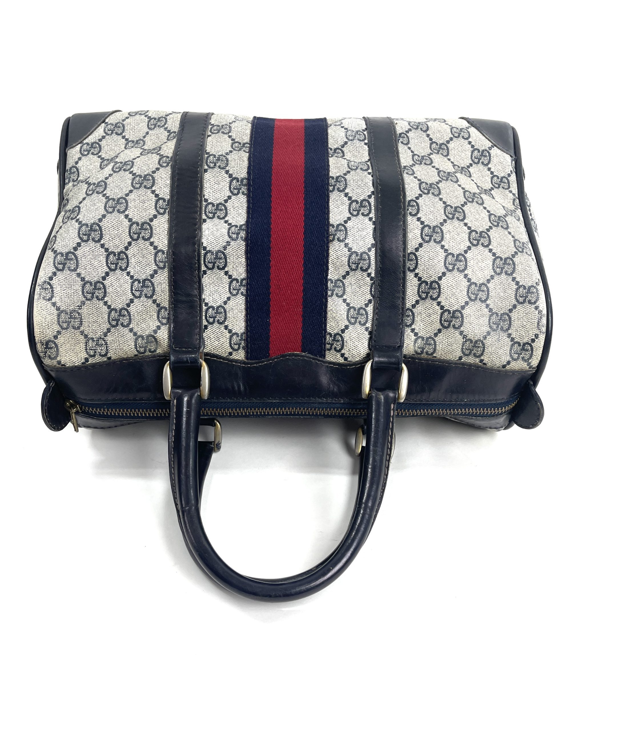 Gucci, Bags, Authentic Vintage Gucci Navy Boston Bagspeedy