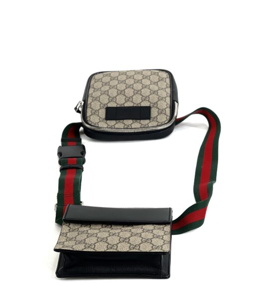 Gucci Monogram Supreme Web Double Belt Bag 8