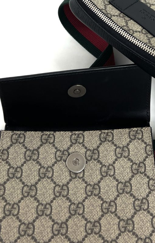 Gucci Monogram Supreme Web Double Belt Bag 14