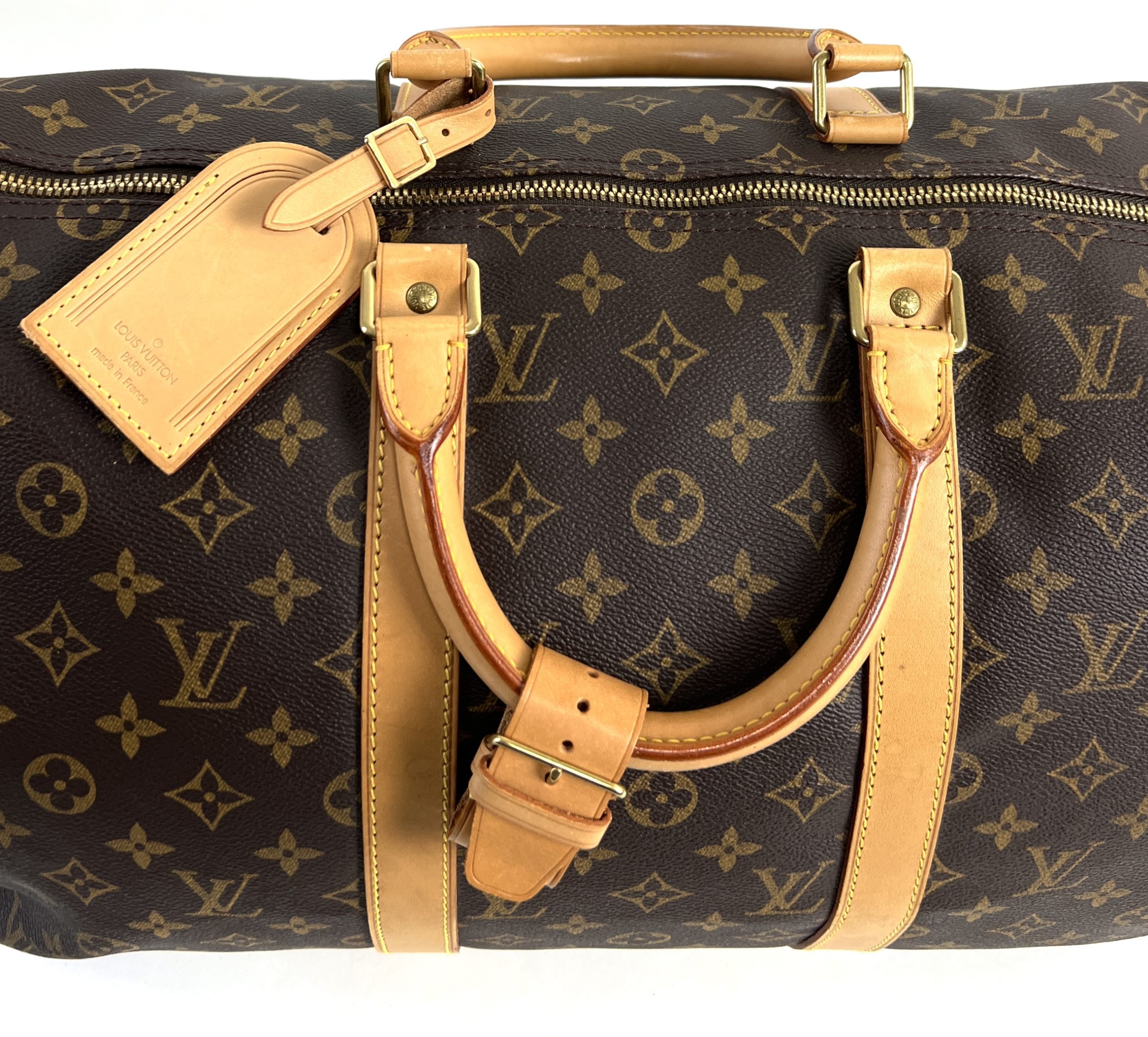Louis Vuitton Keepall Bandouliere Wavy 50 Natural in Cowhide Leather with  Aged Gold-tone - US