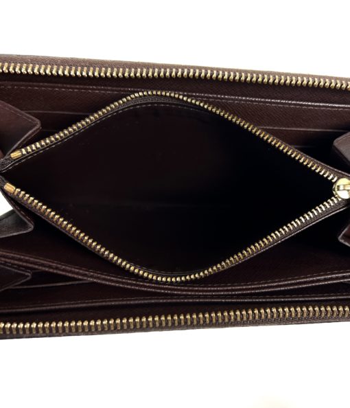 Louis Vuitton Damier Ebene Dark Brown Zippy Wallet 14