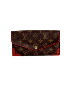 Louis Vuitton Sarah Retiro Monogram Wallet with Cerise Red Trim 2