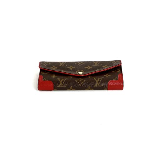 Louis Vuitton Sarah Retiro Monogram Wallet with Cerise Red Trim 9