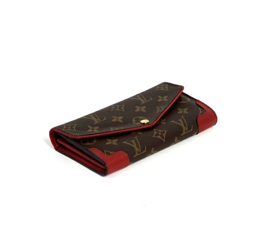 Louis Vuitton Sarah Retiro Monogram Wallet with Cerise Red Trim 16