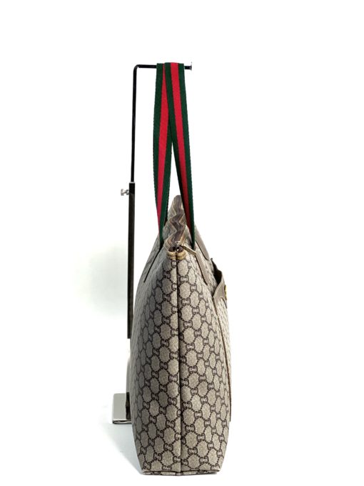 Gucci Plus Monogram Sherry Line Brown Vintage Travel Tote Bag 6