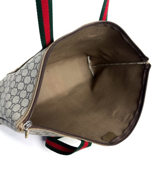 Gucci Plus Monogram Sherry Line Brown Vintage Travel Tote Bag 11