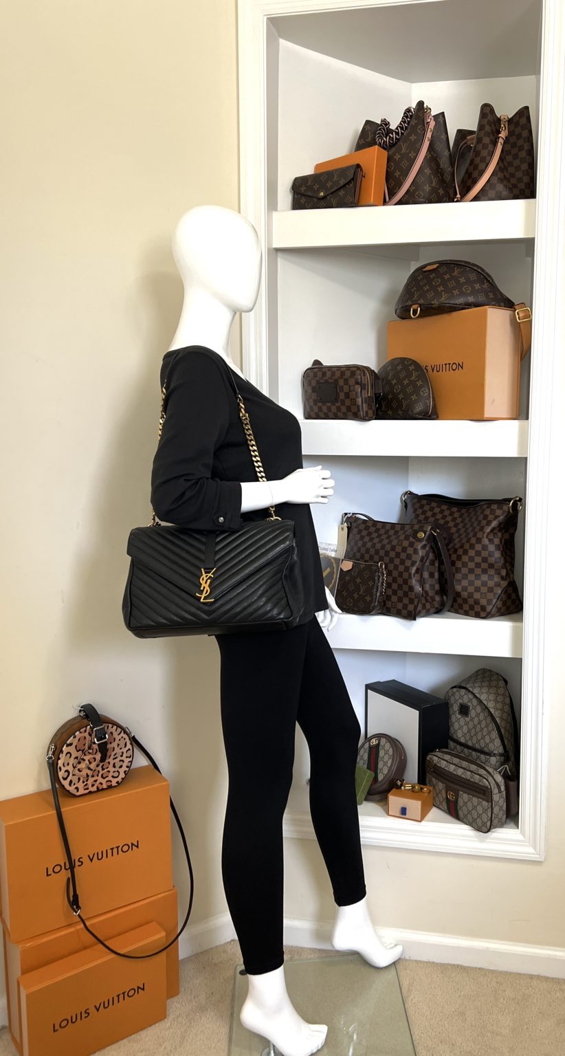 Louis Vuitton YSL Black College Bag Large Gold Hardware A World Of