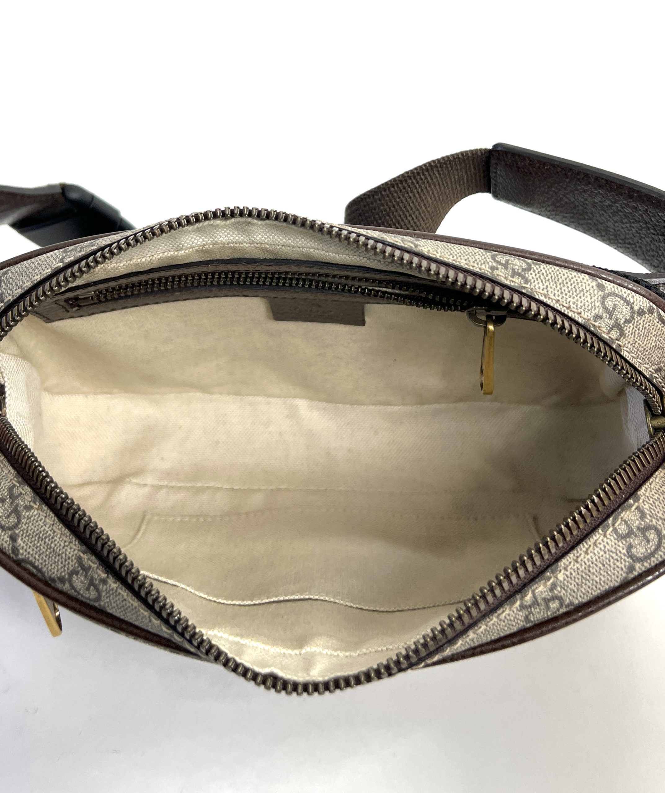 Gucci Front Pocket Belt Bag GG Supreme Black/Beige in Canvas with  Silver-tone - US