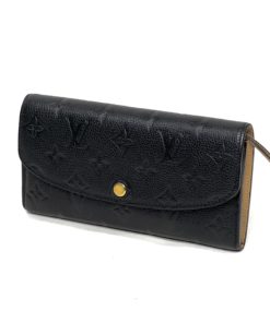 Louis Vuitton Emilie Black Empreinte Leather Wallet with Dune