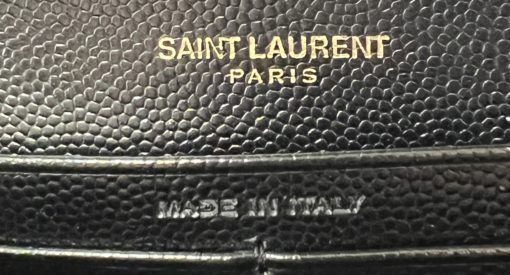 Saint Laurent Black Cassandre Matelassé Flap Wallet Grain De Poudre Embossed Leather 12
