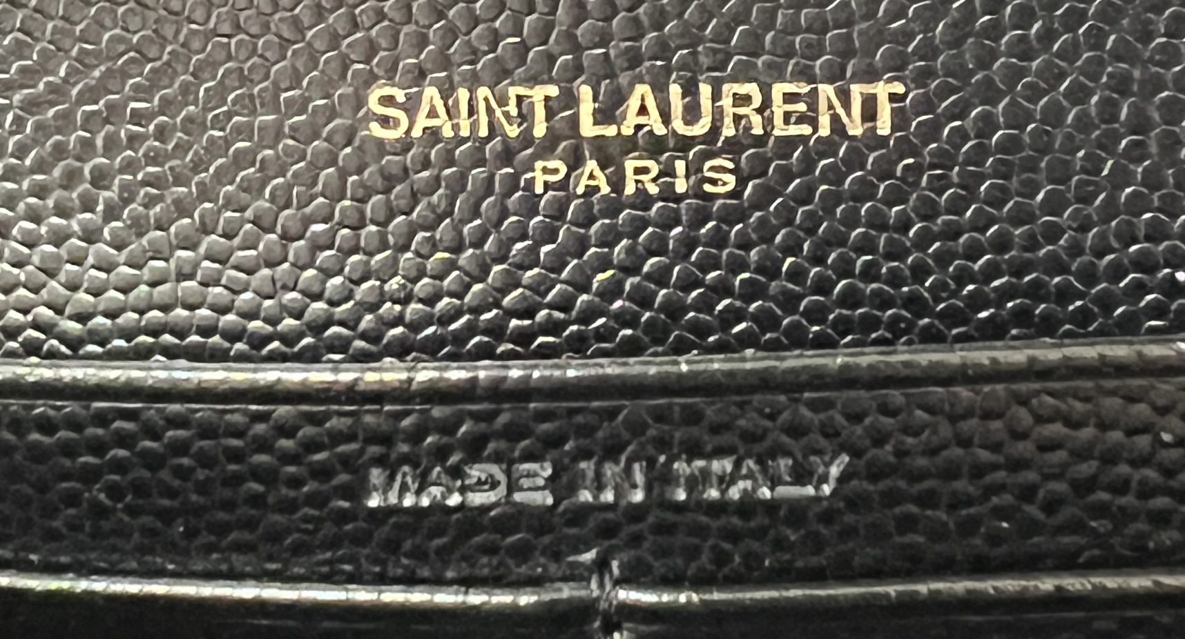 Saint Laurent Black Cassandre Matelassé Flap Wallet Grain De