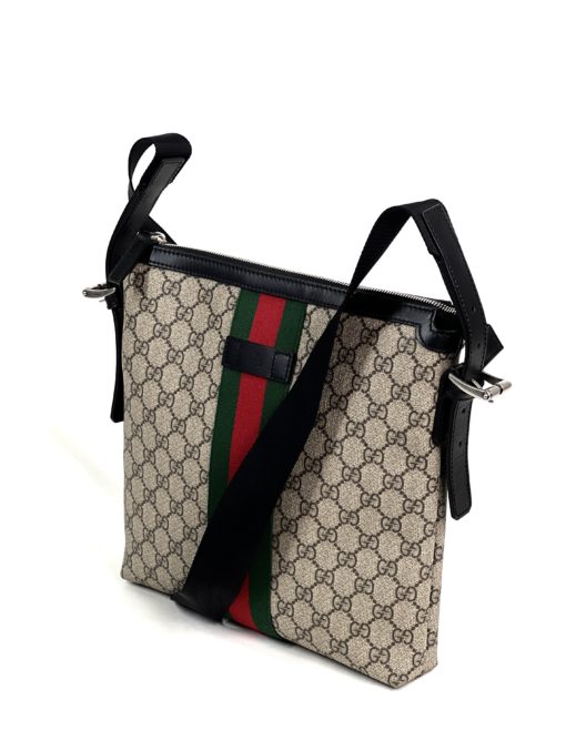 Gucci Supreme Monogram Web Black Messenger Bag