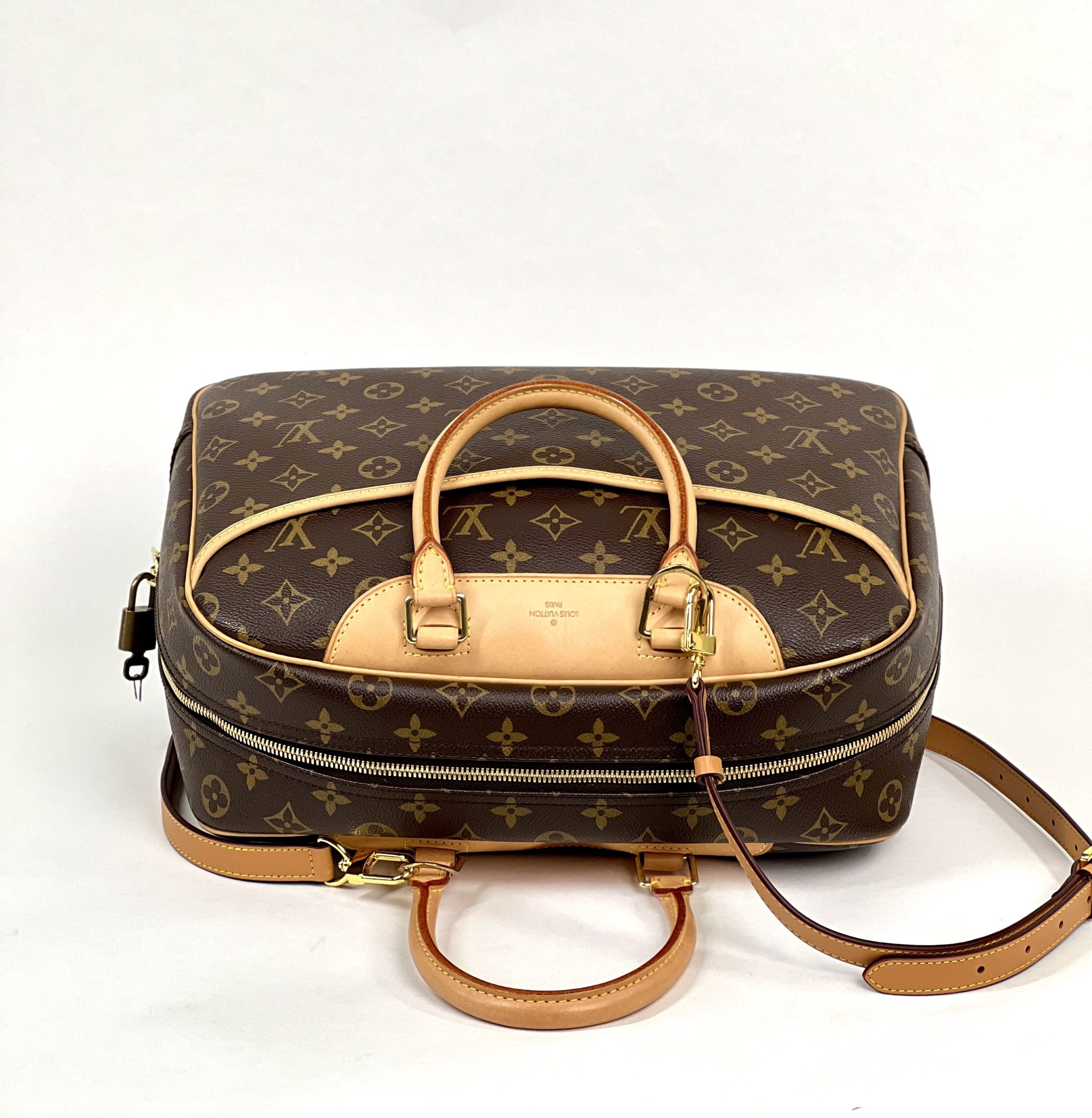 Louis Vuitton Deauville Handbag Monogram Canvas Brown