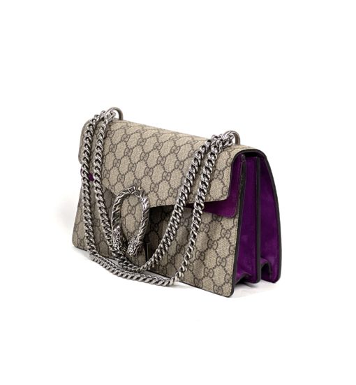 Gucci Supreme Monogram Dionysus Small Shoulder Bag Purple 6