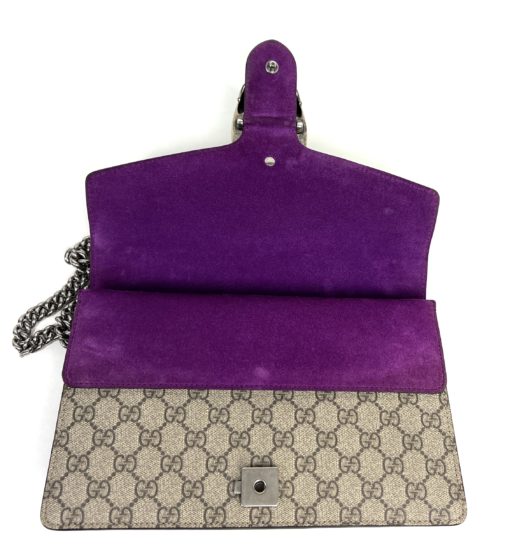 Gucci Supreme Monogram Dionysus Small Shoulder Bag Purple 16