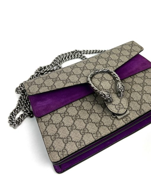 Gucci Supreme Monogram Dionysus Small Shoulder Bag Purple 15