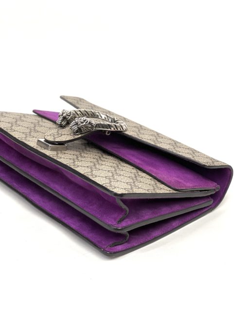 Gucci Supreme Monogram Dionysus Small Shoulder Bag Purple 20
