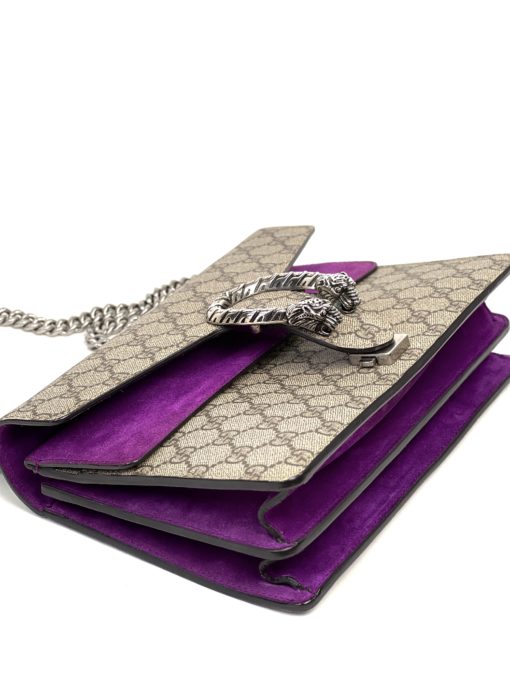 Gucci Supreme Monogram Dionysus Small Shoulder Bag Purple 21