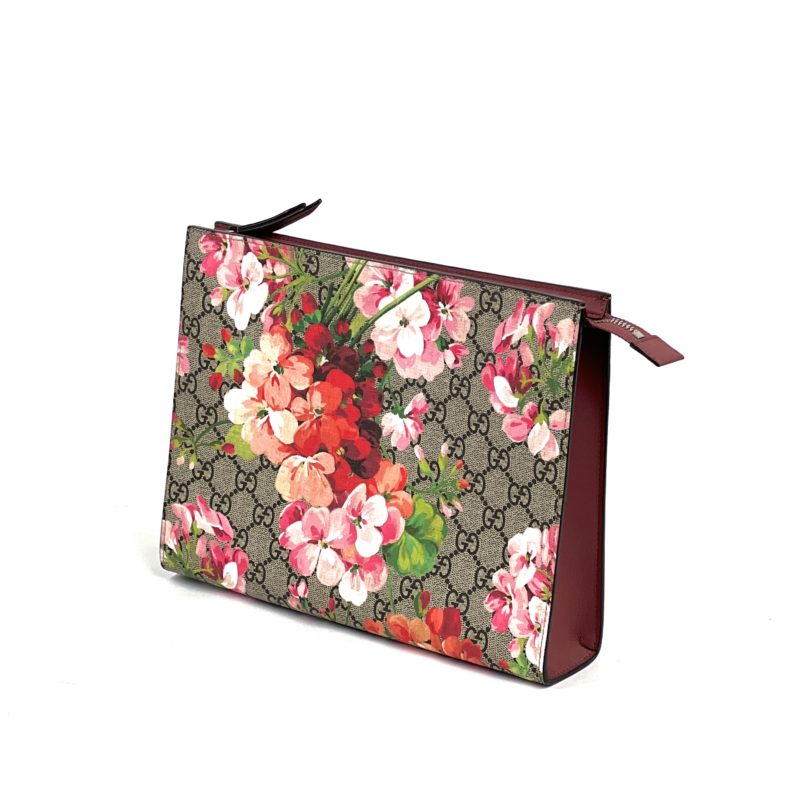 Gucci GG Blooms large cosmetic case Purple Leather ref.252826