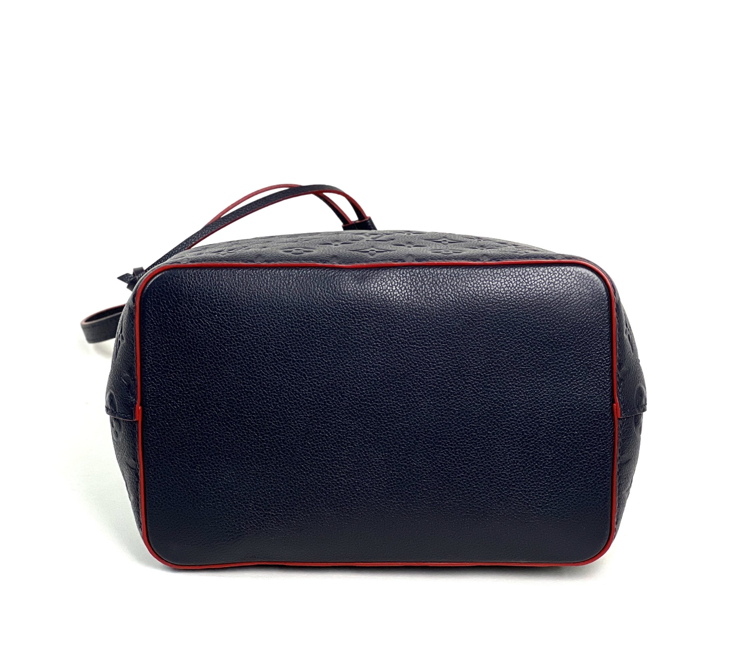 3D model Louis Vuitton Neonoe MM Bag Monogram Empreinte Navy Red Leather VR  / AR / low-poly