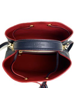 black lv bag with red inside