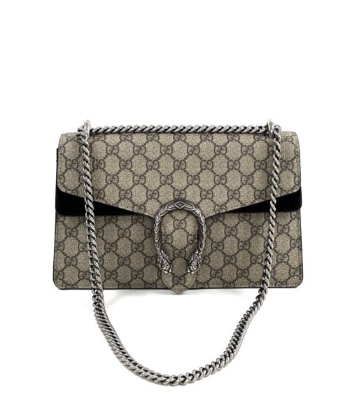 Gucci Supreme Monogram Dionysus Small Shoulder Bag Black