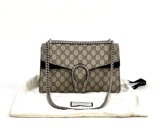 Gucci Supreme Monogram Dionysus Small Shoulder Bag Black 5