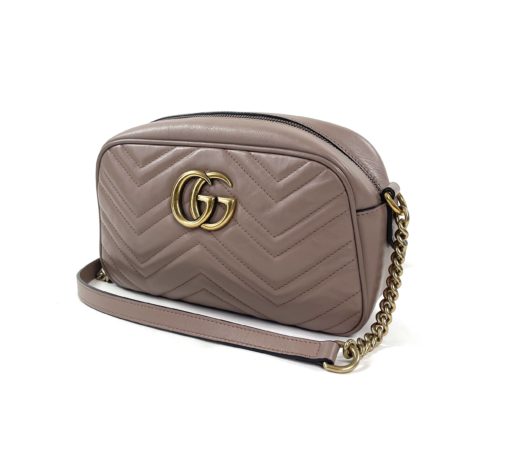 Gucci Small Marmont Dusty Pink/Taupe Crossbody Bag 20