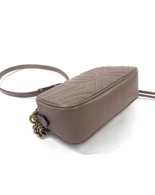 Gucci Small Marmont Dusty Pink/Taupe Crossbody Bag 12