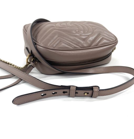 Gucci Small Marmont Dusty Pink/Taupe Crossbody Bag 17