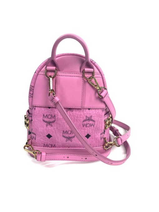MCM Stark Bebe Boo Side Studs Backpack in Visetos Hot Pink 9