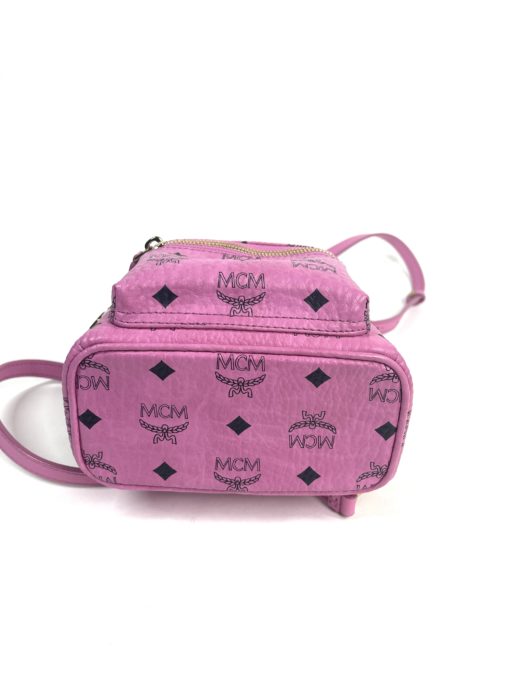 MCM Stark Bebe Boo Side Studs Backpack in Visetos Hot Pink X-Mini 30