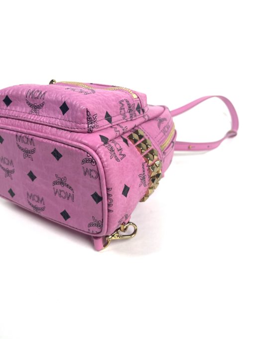 MCM Stark Bebe Boo Side Studs Backpack in Visetos Hot Pink X-Mini 29