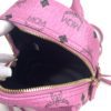 MCM Stark Bebe Boo Side Studs Backpack in Visetos Hot Pink X-Mini 13