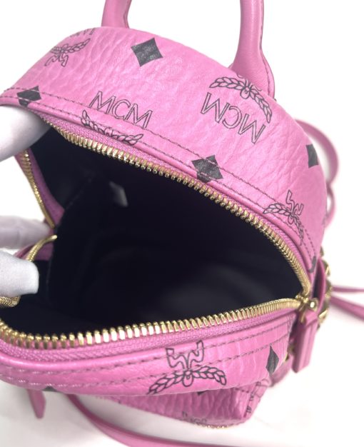 MCM Stark Bebe Boo Side Studs Backpack in Visetos Hot Pink 13