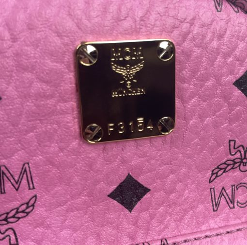 MCM Stark Bebe Boo Side Studs Backpack in Visetos Hot Pink X-Mini 17