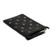 Gucci Black Leather Bee Star Motif Wristlet Pouch 7