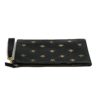 Gucci Black Leather Bee Star Motif Wristlet Pouch 8