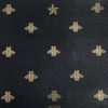 Gucci Black Leather Bee Star Motif Wristlet Pouch 14