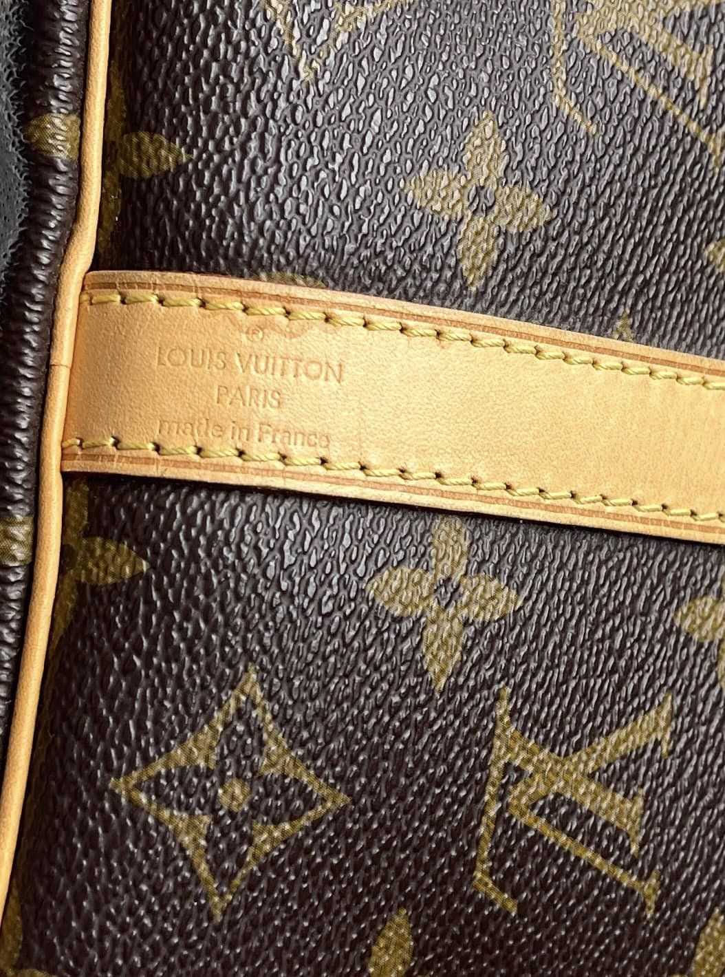Louis Vuitton Damier Azur Speedy 35. Made in France. With Initials