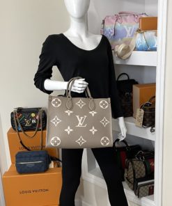 Louis Vuitton OnTheGo MM Monogram Empreinte Turtledove Cream Giant Bag 2