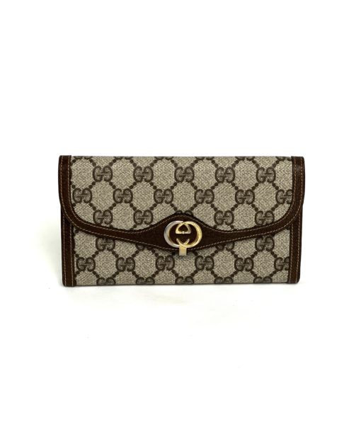 Gucci GG 1960s Vintage Centerfold Brown Wallet 4