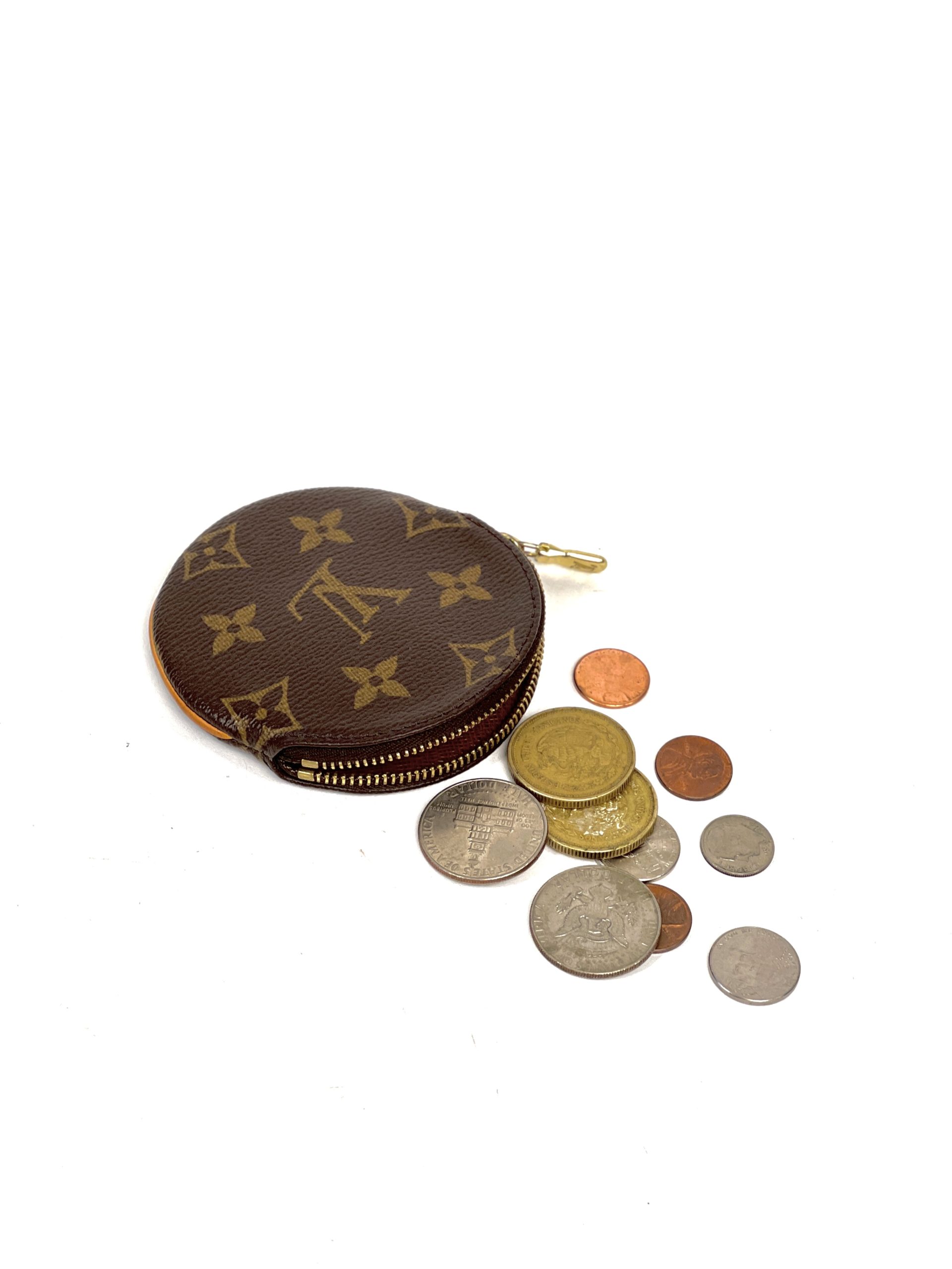 LOUIS VUITTON Porte Monnaie Round Coin Purse Groom Monogram 