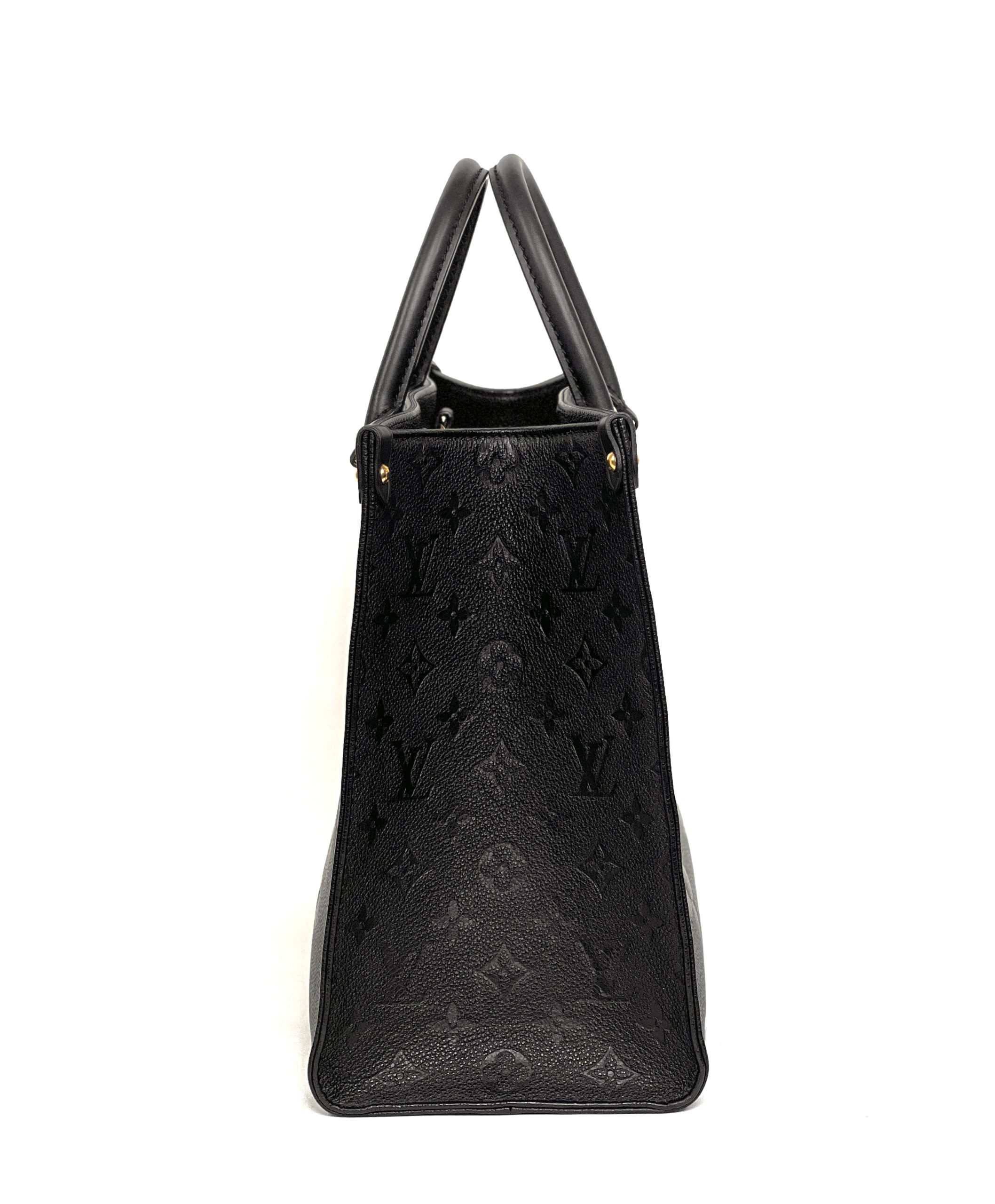 Louis Vuitton Black Monogram Empreinte Leather Onthego MM Tote Bag Louis  Vuitton