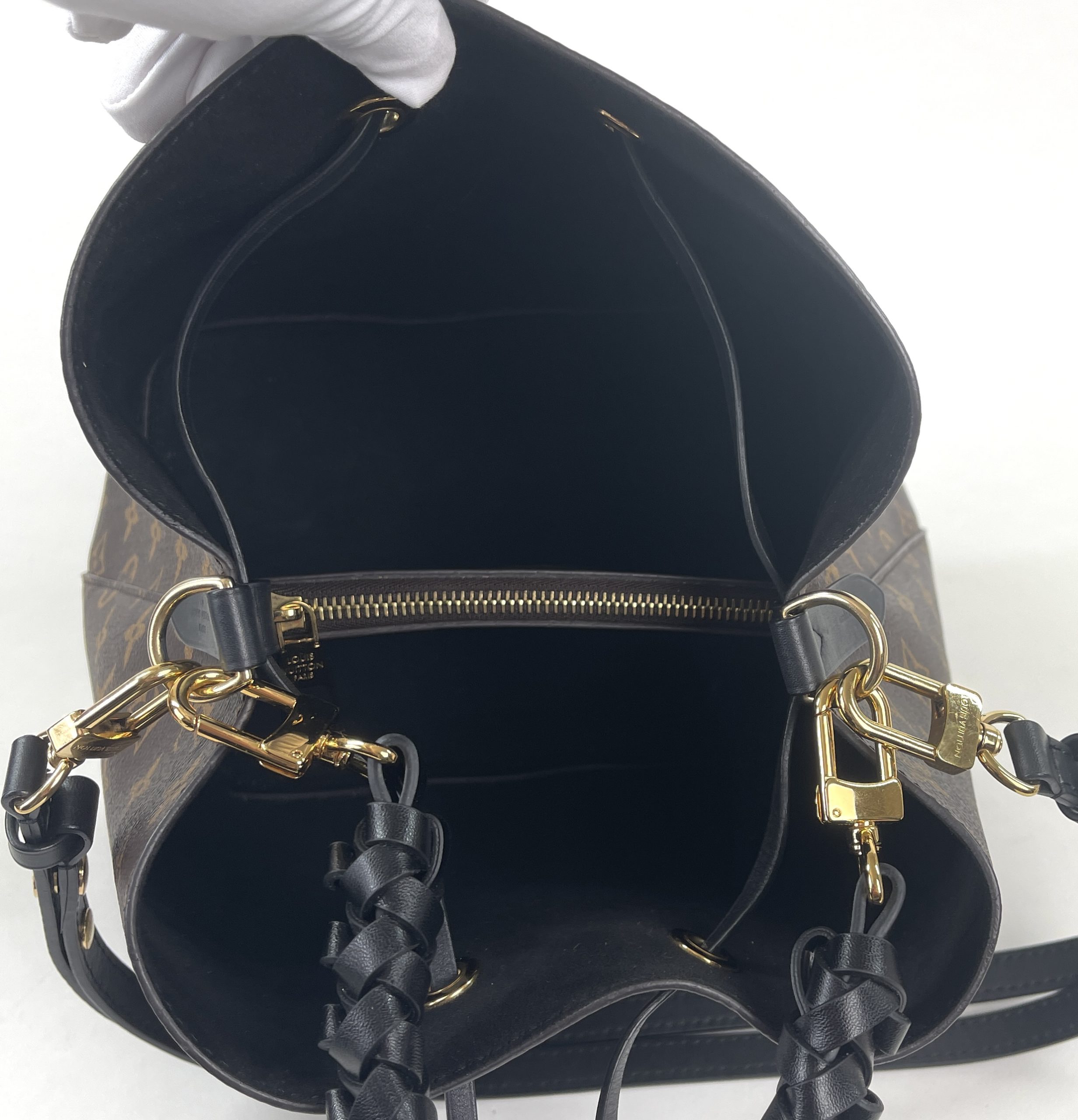 Top Handle Black Braided Strap Handle For Louis Vuitton Neonoe Bucket