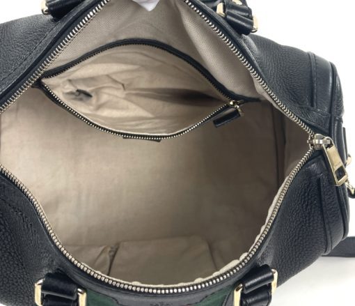 Gucci Joy Black leather Web Boston Bag with long strap 8