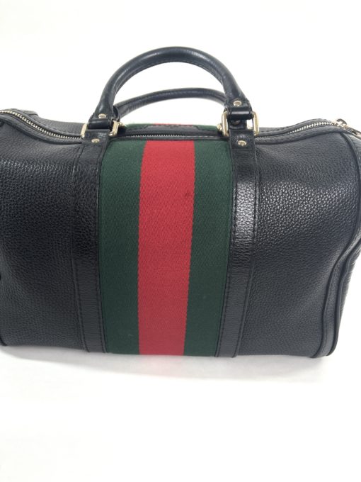 Gucci Joy Black leather Web Boston Bag with long strap 31