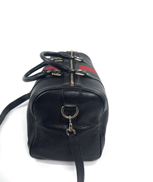 Gucci Joy Black leather Web Boston Bag with long strap 11