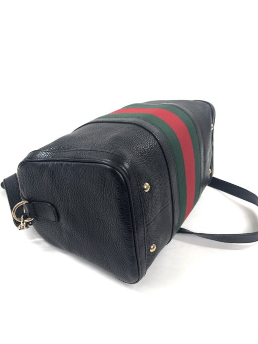 Gucci Joy Black leather Web Boston Bag with long strap 15